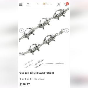 Peter Stone Sea Life Sterling silver crab bracelet